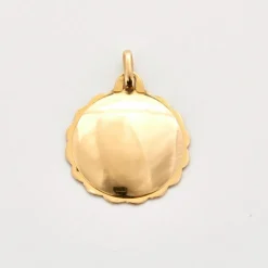 AUGIS - Pendentif Médaille d'amour or jaune et rubis
