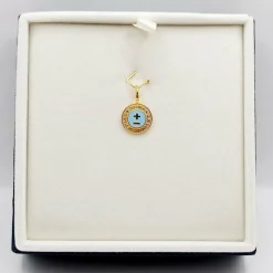 AUGIS - Pendentif médaille d'amour or jaune - L'Élégante Bleue ciel