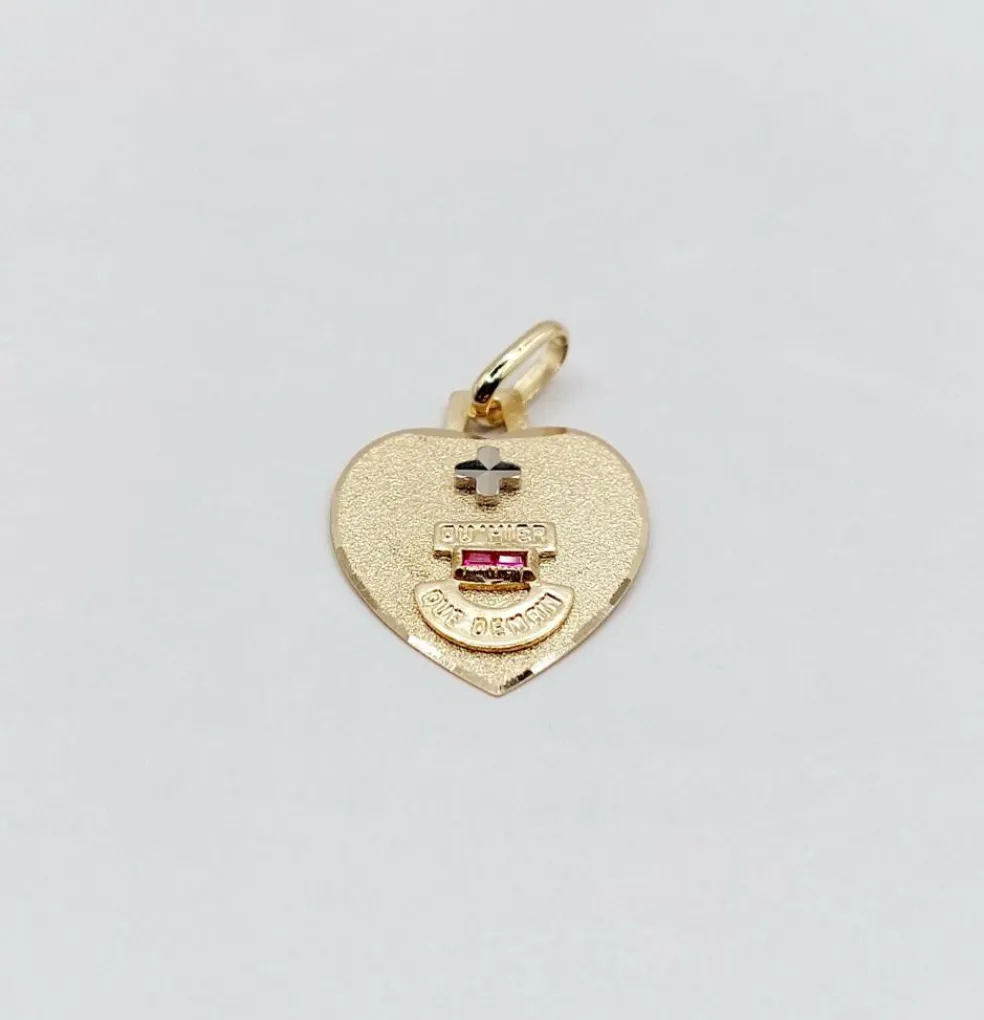 AUGIS - Pendentif médaille d'amour or "+ qu'hier - que demain" - L'Intemporelle