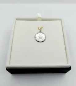 AUGIS - Pendentif médaille d'amour or blanc