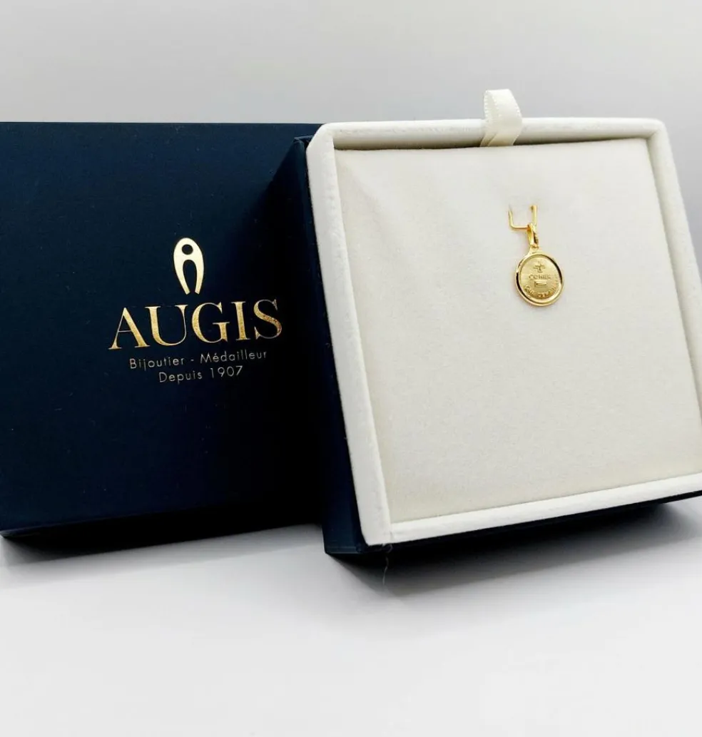 AUGIS - Pendentif médaille d'amour or "+ qu'hier - que demain" - L'Originale Mini