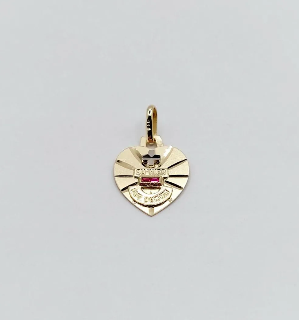 AUGIS - Pendentif médaille d'amour or "+ qu'hier - que demain" - L'Intemporelle