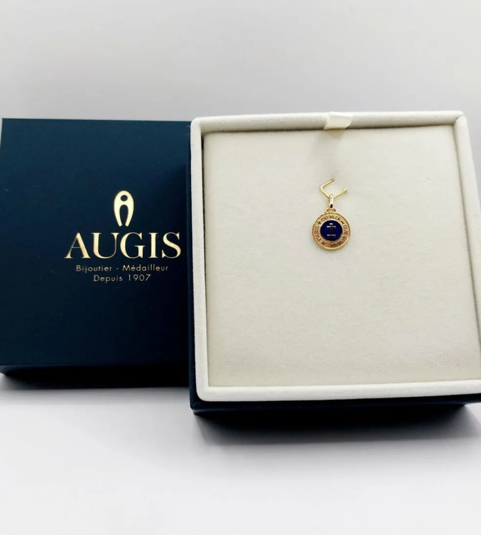 AUGIS - Pendentif médaille d'amour or jaune "+ qu'hier - que demain" - L'Élégante Bleue