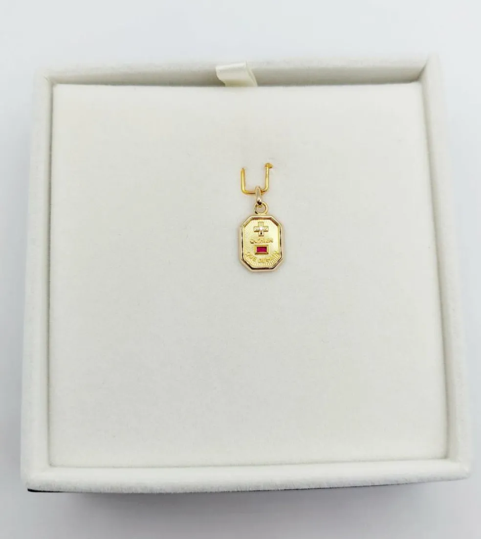 AUGIS - Pendentif médaille d'amour or "+ qu'hier - que demain" - L’Exclusive