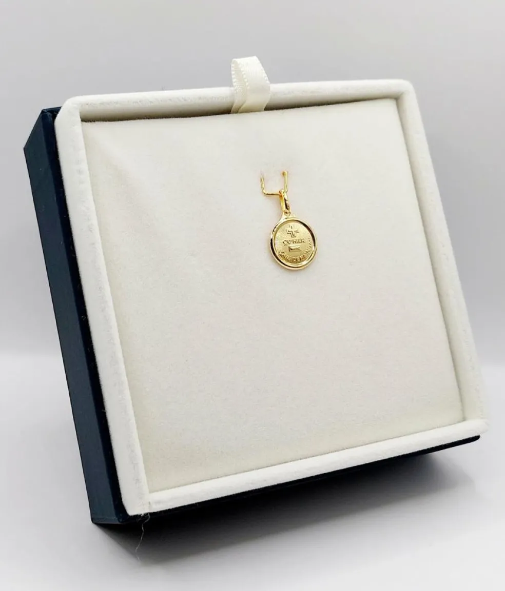 AUGIS - Pendentif médaille d'amour or "+ qu'hier - que demain" - L'Originale Mini