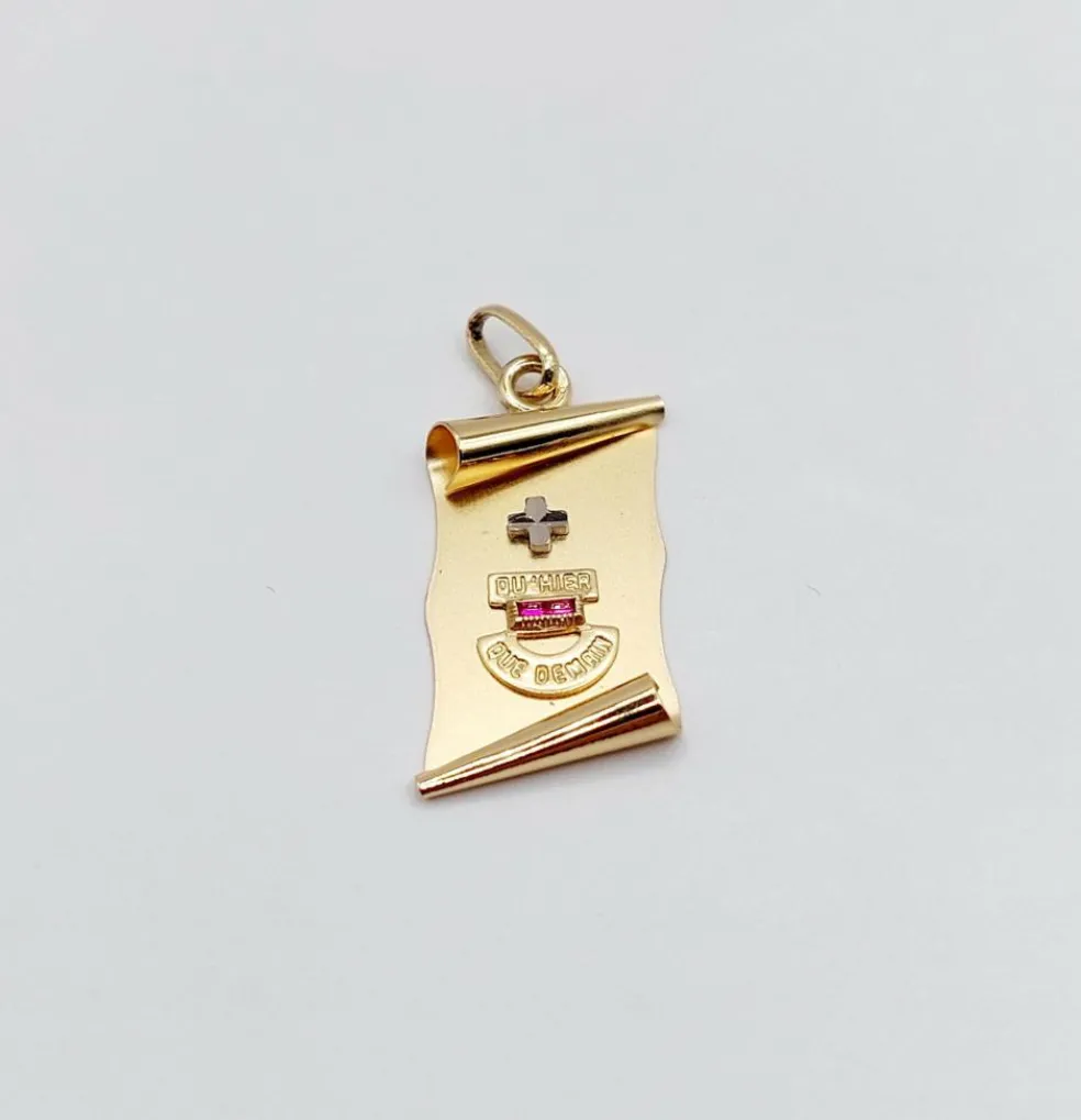 AUGIS - Pendentif médaille d'amour or "+ qu'hier - que demain" - L’Exclusive
