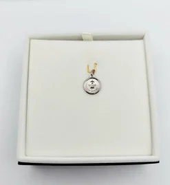 AUGIS - Pendentif médaille d'amour or blanc