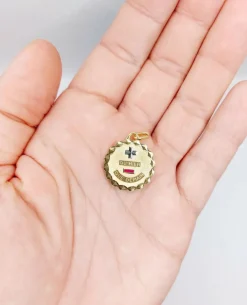 AUGIS - Pendentif médaille d'amour or rose rubis : 