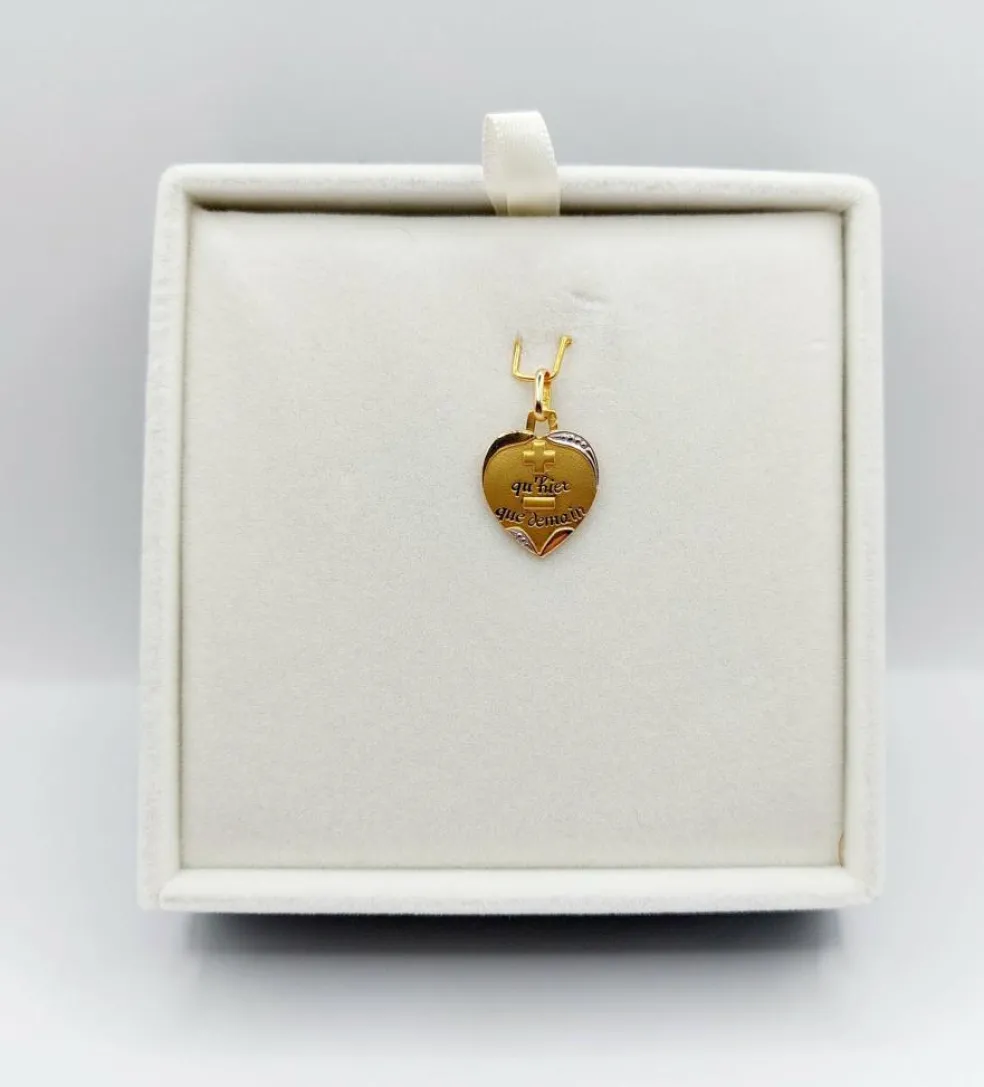 AUGIS - Pendentif médaille d'amour or "+ qu'hier - que demain" - La Sentimentale
