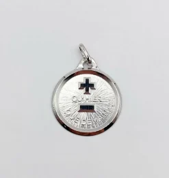 AUGIS - Pendentif médaille d'amour or blanc
