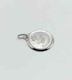 AUGIS - Pendentif médaille d'amour or blanc
