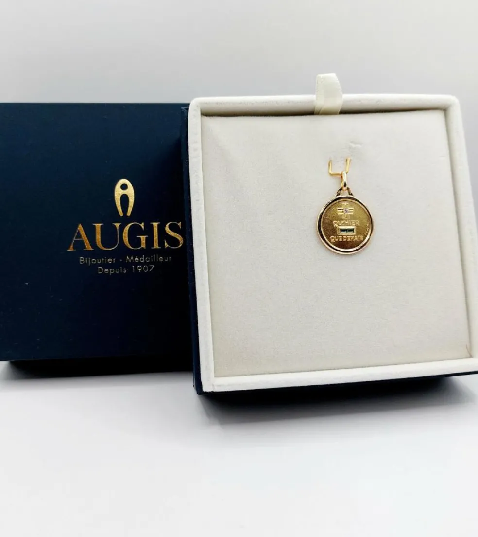 AUGIS - Pendentif médaille d'amour or "+ qu'hier - que demain" - L'Essentielle verte