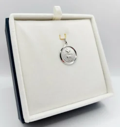 AUGIS - Pendentif médaille d'amour or blanc