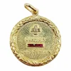 AUGIS - RARE Pendentif médaille d'amour or jaune, diamant et rubis + qu'hier - que demain (circa 1930)