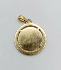 AUGIS - RARE Pendentif médaille d'amour Or Jaune Diamants et rubis calibrés