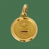 AUGIS- Ancienne Médaille d'Amour, or jaune et rubis