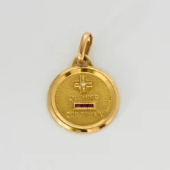 AUGIS- Ancienne Médaille d'Amour, or jaune et rubis