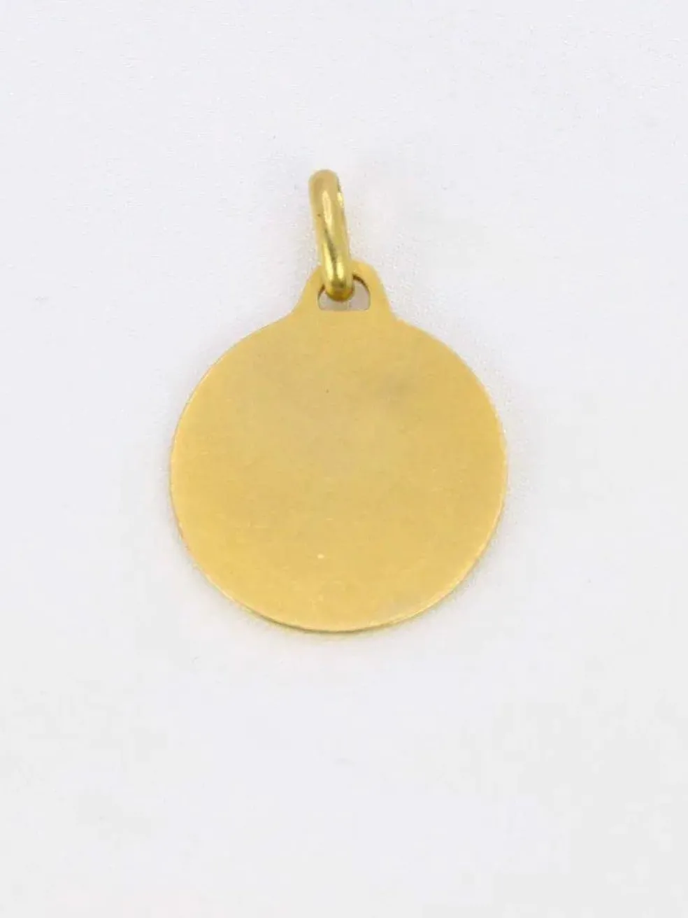 AUGIS- Médaille amour ronde Plus qu’hier moins que demain or jaune diamants rubis