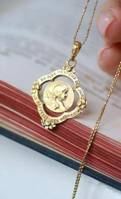 AUGIS- Médaille ancienne Ange or jaune