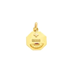 AUGIS -Médaille d'amour hexagonale or jaune et rubis