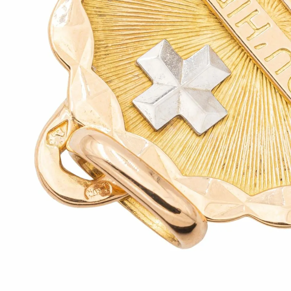 Augis Pendentif Médaille Médaille d'amour Or jaune Rubis