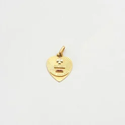 AUGIS-Médaille d'amour cœur or jaune rubis