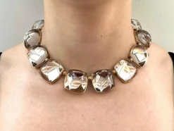Baccarat - Collier or jaune et cristaux de fumée