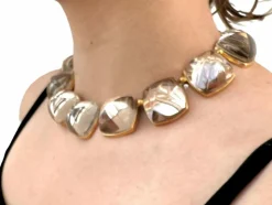 Baccarat - Collier or jaune et cristaux de fumée