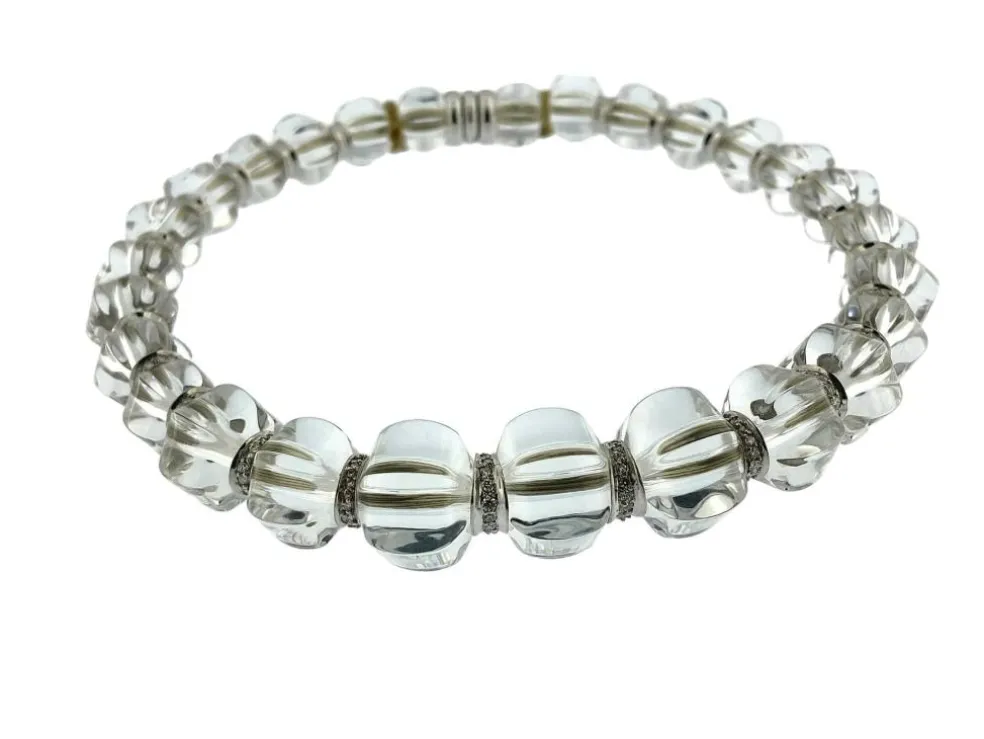 BACCARAT - Collier Sherazade or blanc cristal et diamants
