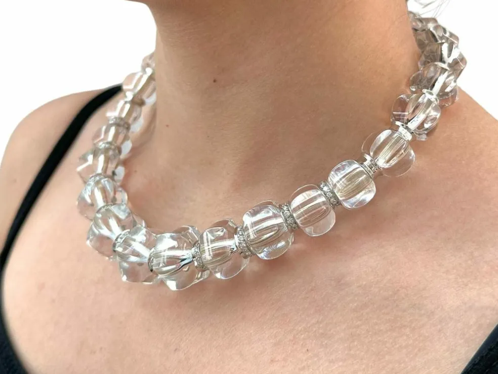 BACCARAT - Collier Sherazade or blanc cristal et diamants