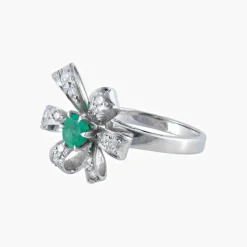 BAGUE « NOEUD » DIAMANTS & EMERAUDE