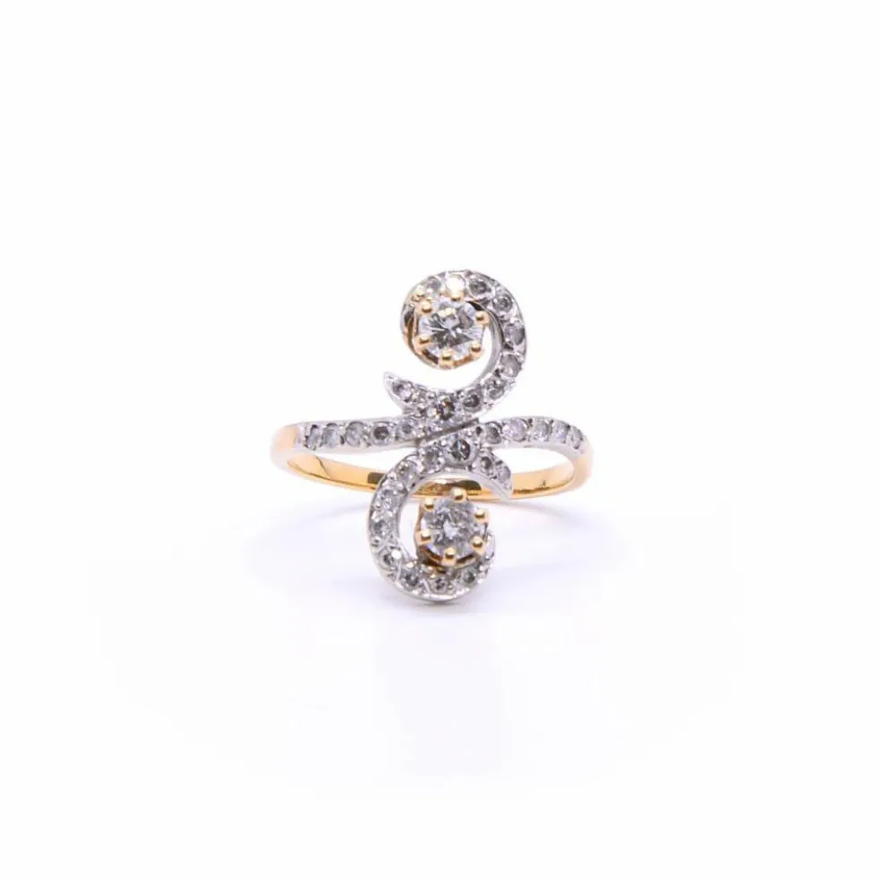 Bague 1900 « toi et moi » diamants