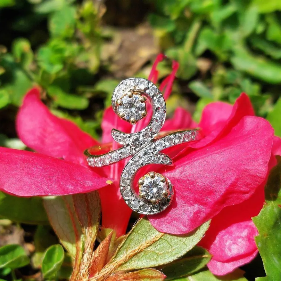 Bague 1900 « toi et moi » diamants