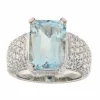 Bague aigue-marine pavage diamants