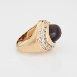 Bague améthyste cabochon diamants