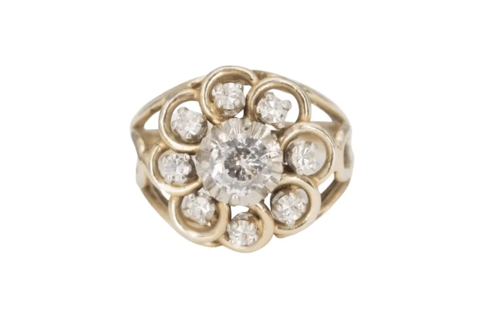 Bague ancienne dôme diamants