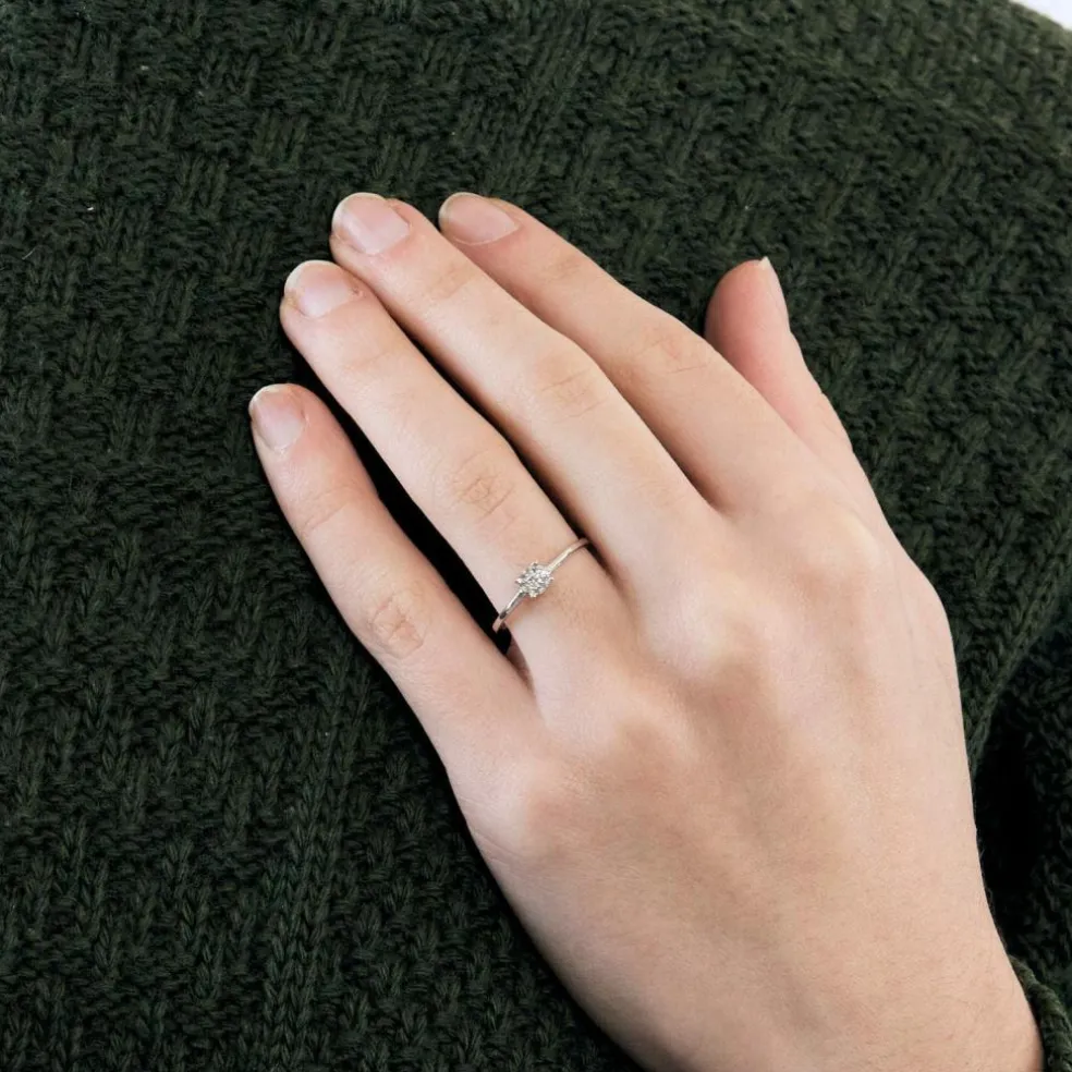 Bague brillants or blanc