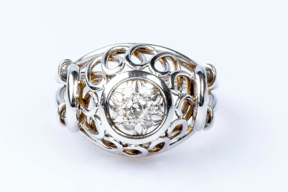 Bague 7 diamants en or blanc