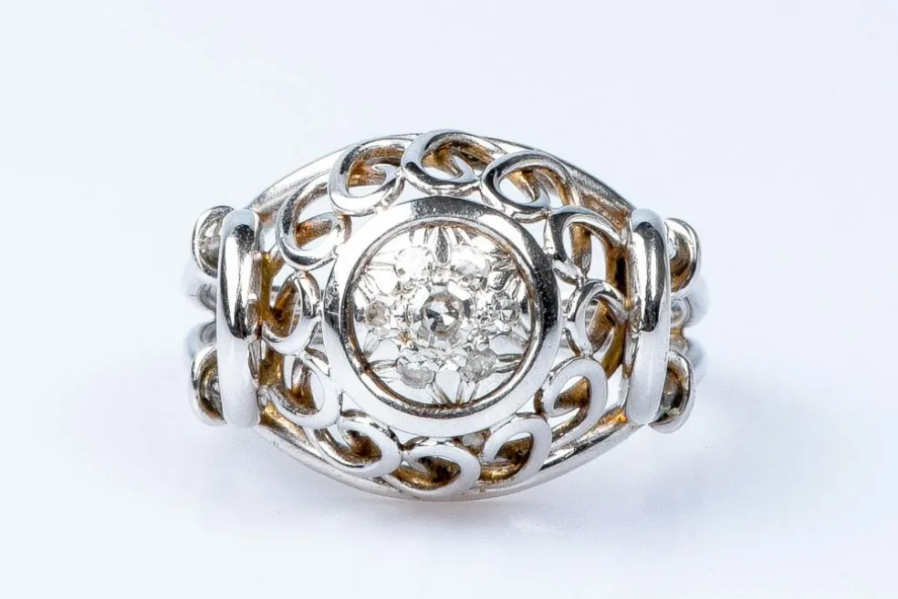 Bague 7 diamants en or blanc