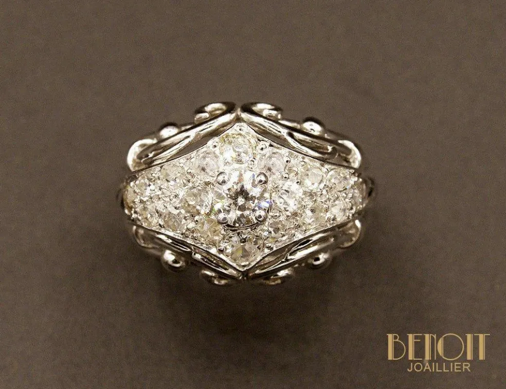 Bague 1950 diamants or blanc