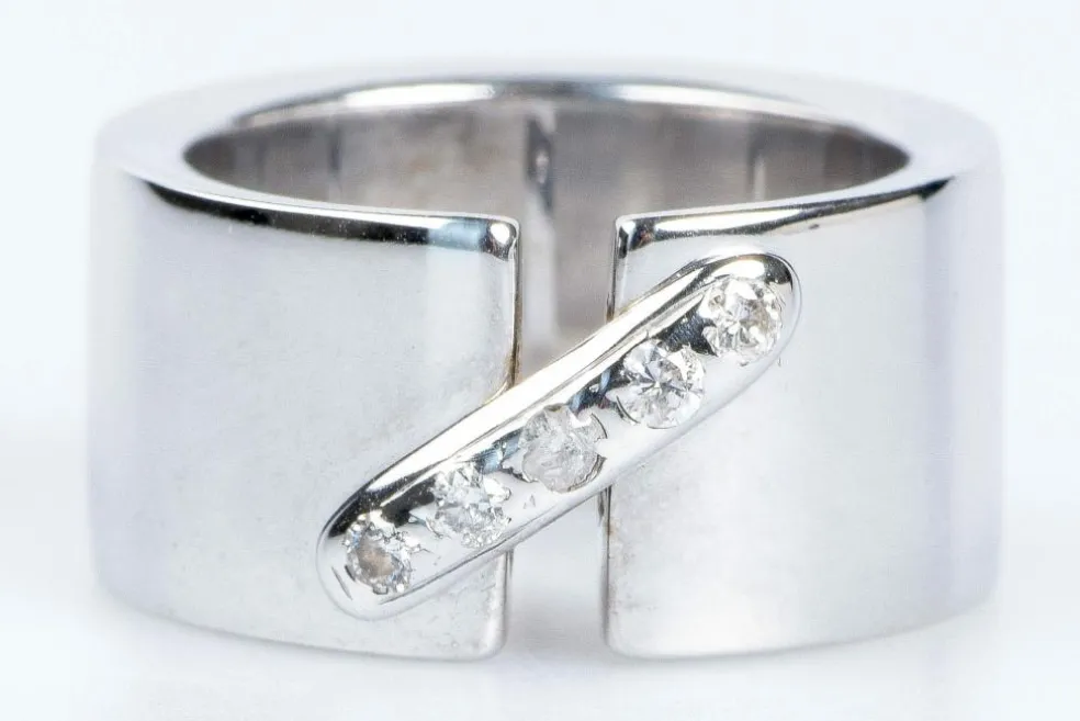 Bague 5 Diamants Or blanc