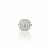 Bague à double grappe de diamants