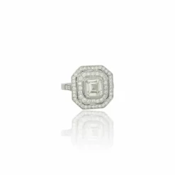 Bague à double grappe de diamants
