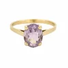 Bague en or jaune et améthyste