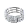 Bague à motifs grecs, diamants et platine