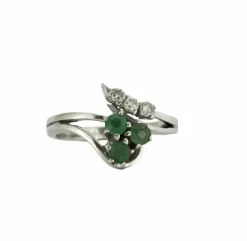 BAGUE " NOY" EMERAUDES DIAMANTS