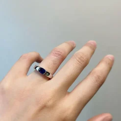 Bague - Or blanc & Saphirs