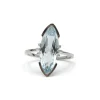 Bague - Or blanc et Aigue-Marine