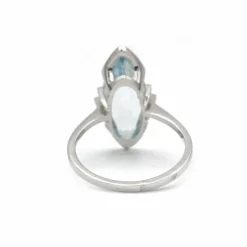 Bague - Or blanc et Aigue-Marine