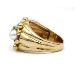 Bague - Or, Diamant & Perles